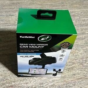 NIB Turtle Wax Black Rear View Mirror Car Mount
